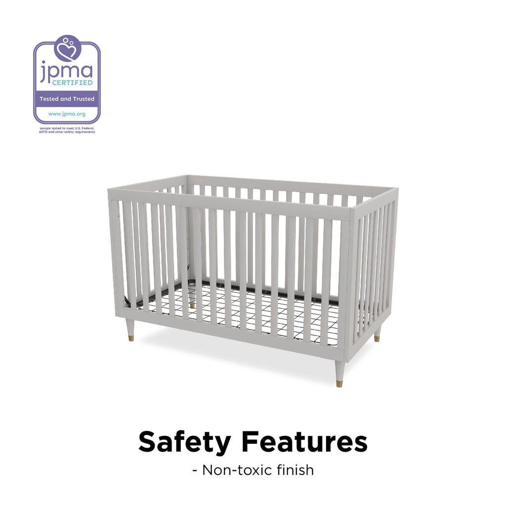 Gray 3 in 1 Crib with Metal Legs C769074
