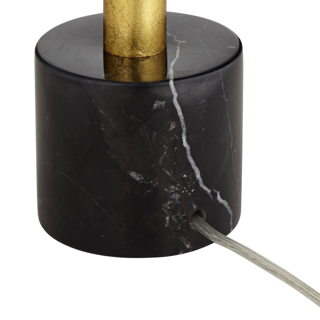 32" Tall Modern End Table Lamps Set of 2 Gold Leaf Black Shade G257