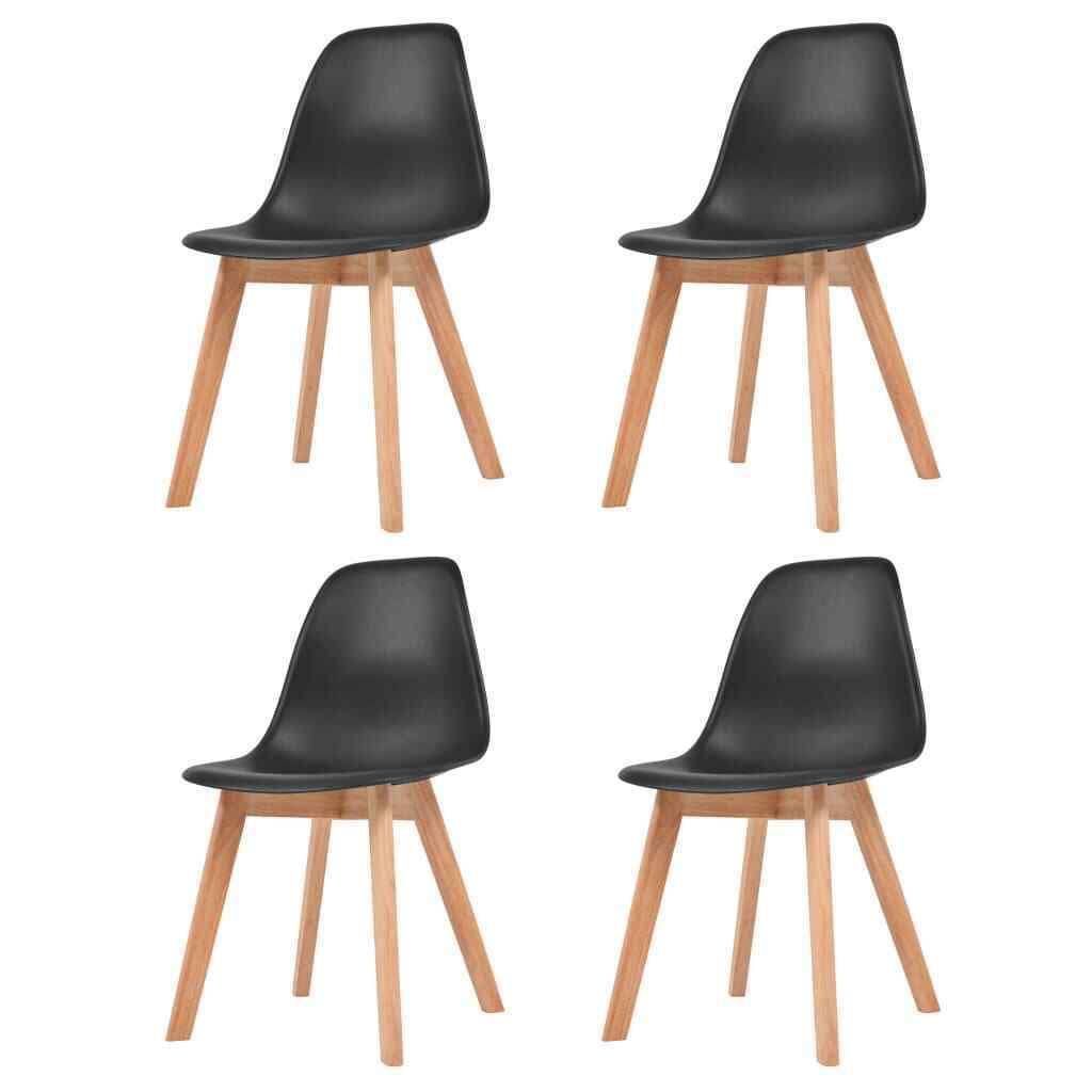 Black Plastic Dining Chairs 4 Pcs S884169