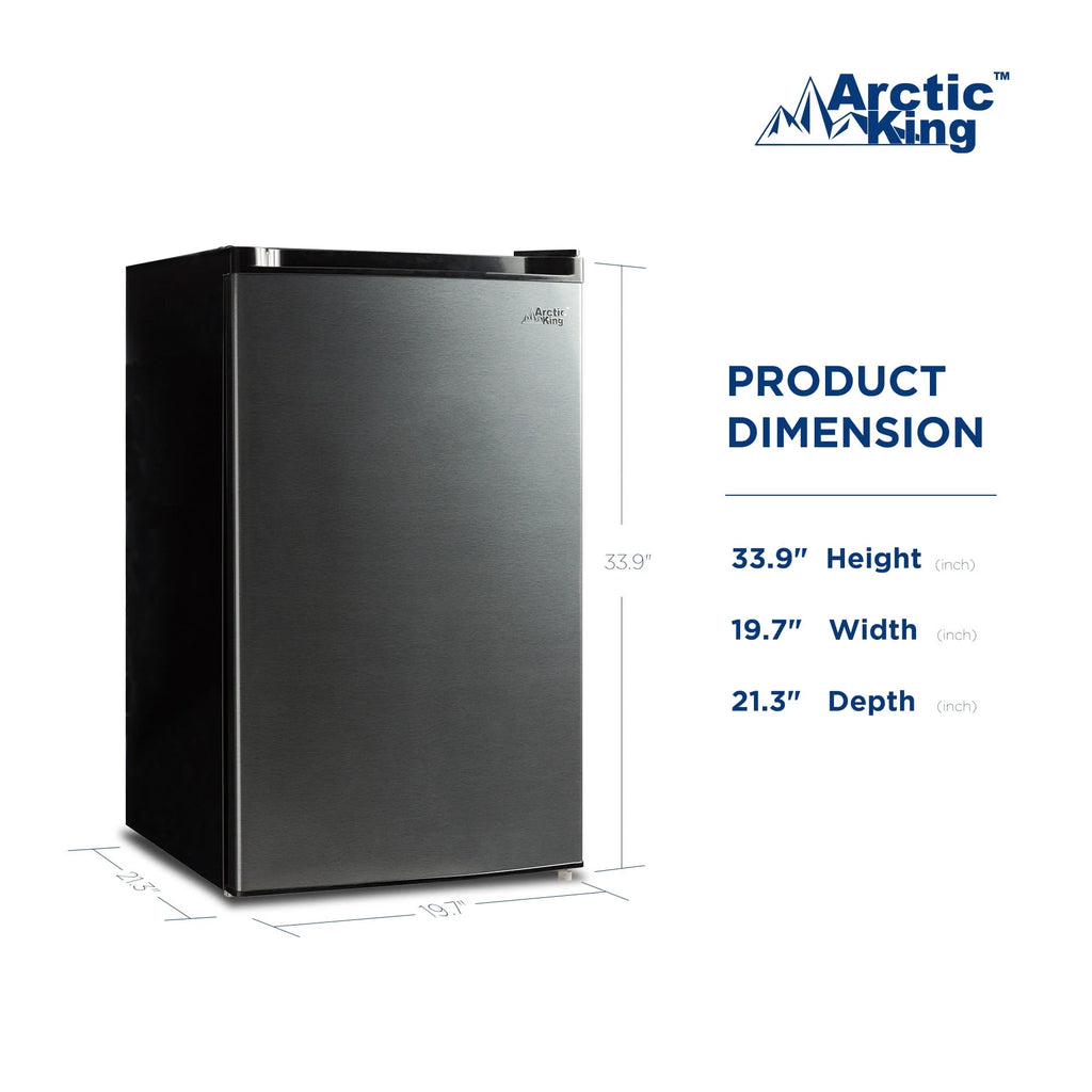 4.4 Cu ft One-Door Mini Fridge, Black Stainless Steel Look A453801