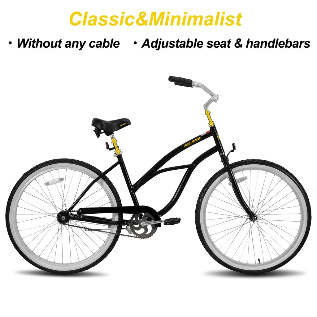 26 inch Red Black Blue Beach Cruiser Bike I462554