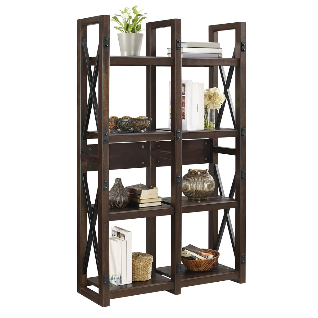 Espresso Wood Veneer Bookcase/Room Divider T184232