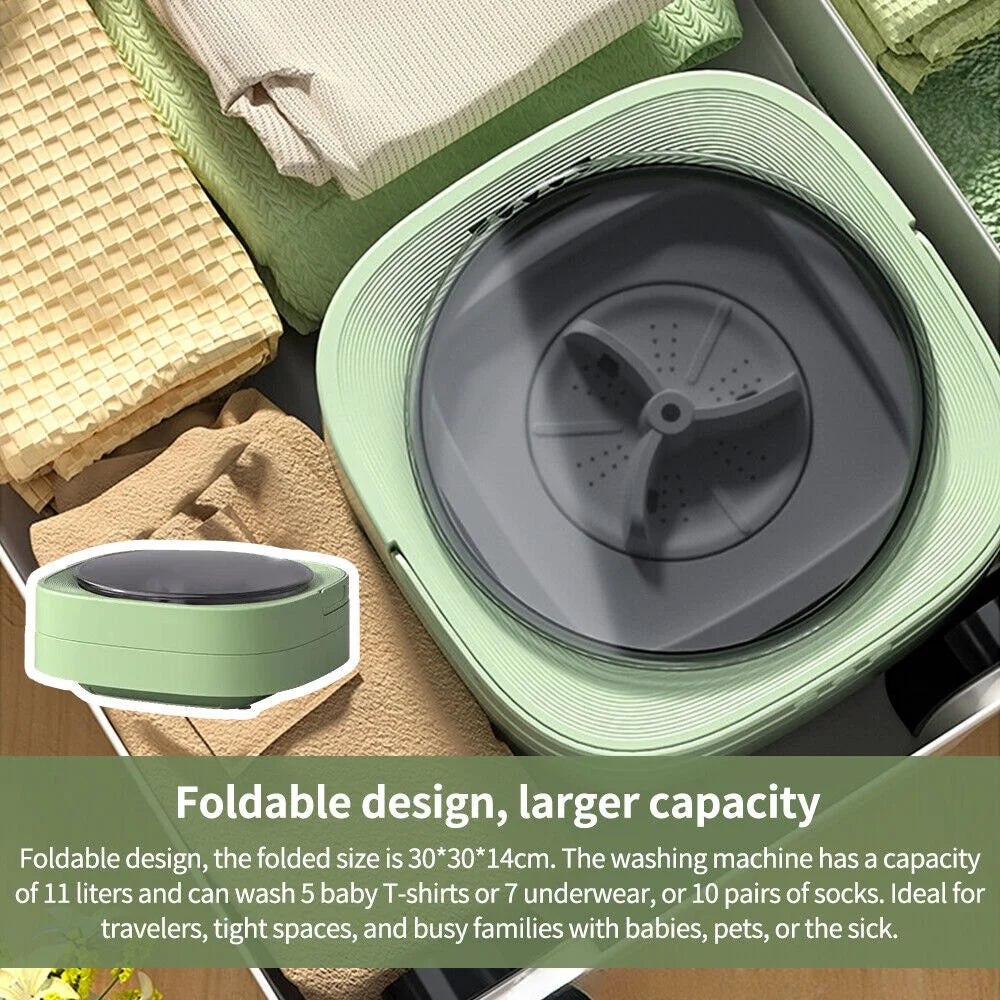 Portable Mini Folding Washing Machine 8L Green Z86425