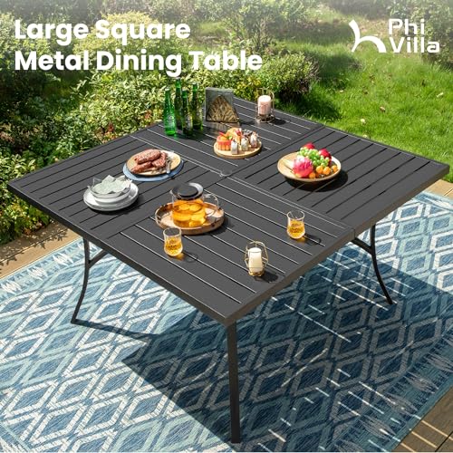 5 Pcs Patio Dining Set with Swivel Chairs and Metal Table I447