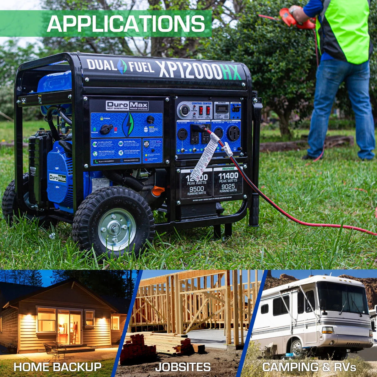 Portable Dual Fuel Generator with CO Alert 12,000 Watt S663919