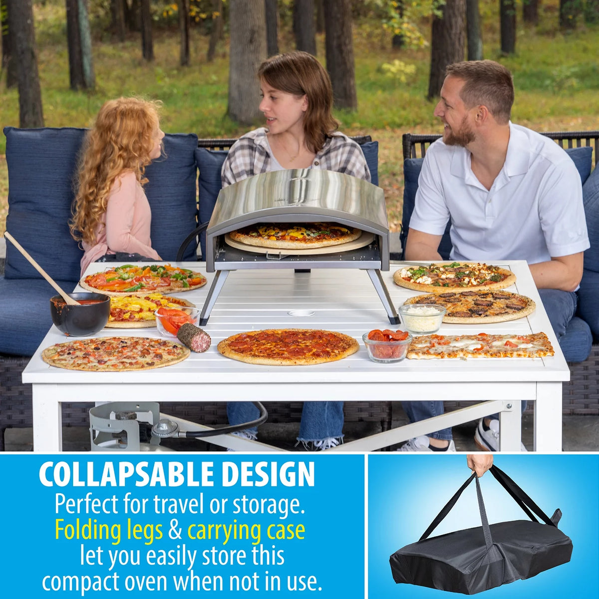 Portable Gas Pizza Oven with Baking Stone I698