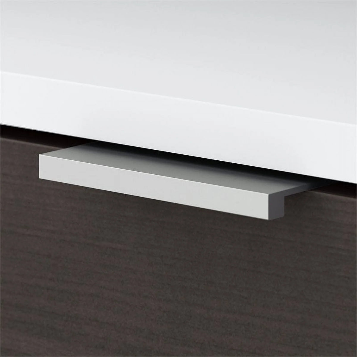 72" L Shaped Desk in White and Storm Gray T86035