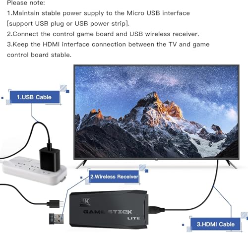 Wireless Retro Game Console Stick with 2 Pack 2.4G Wireless Controllers V891970
