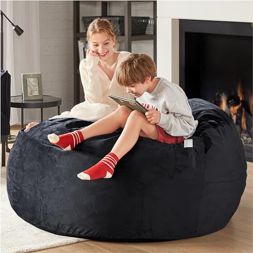 Charcoal Grey 4 FT Machine Washable Mink Bean Bag Chair T282270