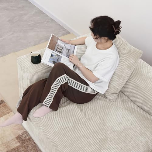 Oversized Corduroy 3 Seater Sectional Sofa U7972
