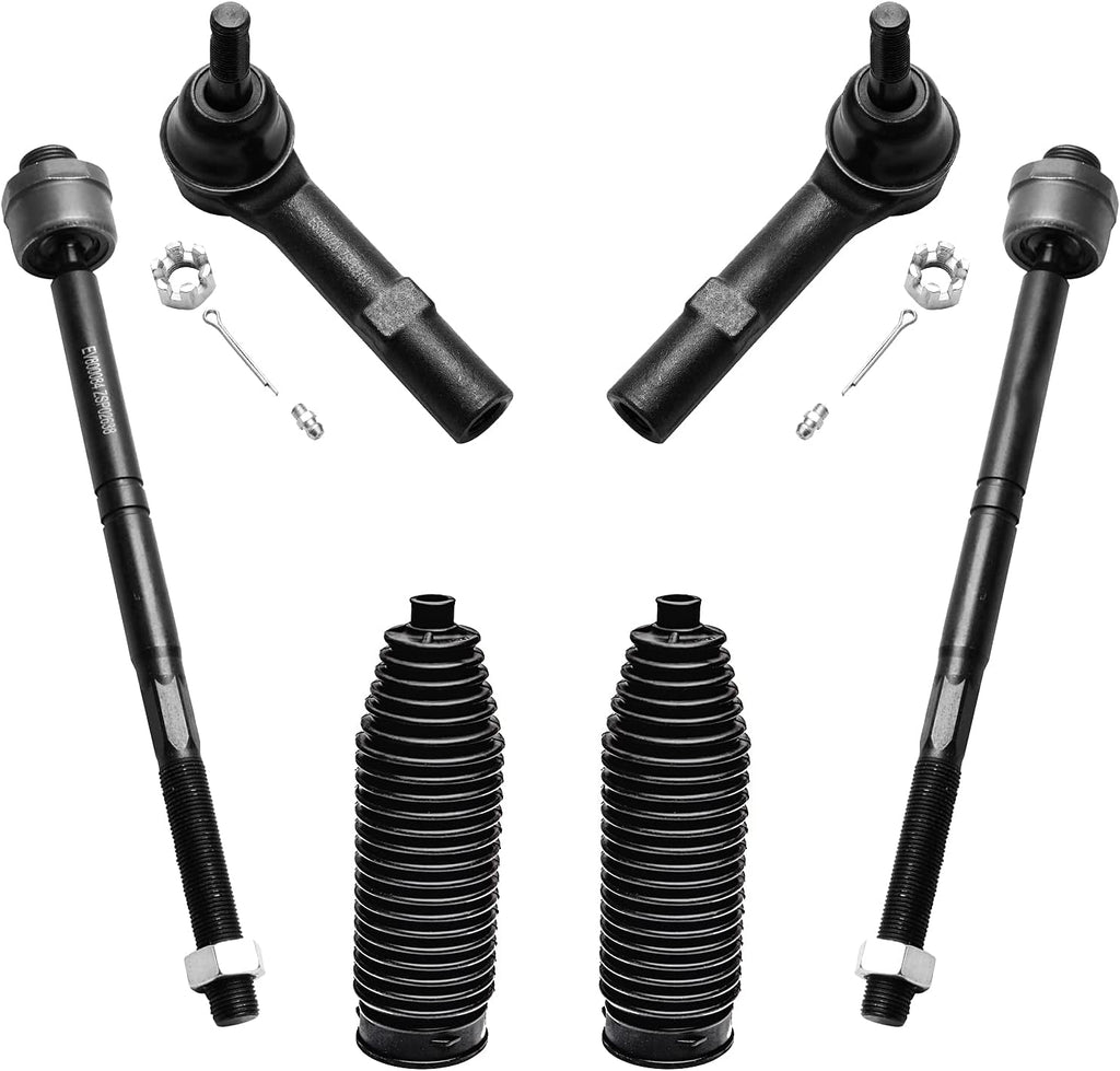 4WD 6-Lug Front Wheel Hub Bearing Control Arms Sway Bars Tie Rods 14pc Set N72146