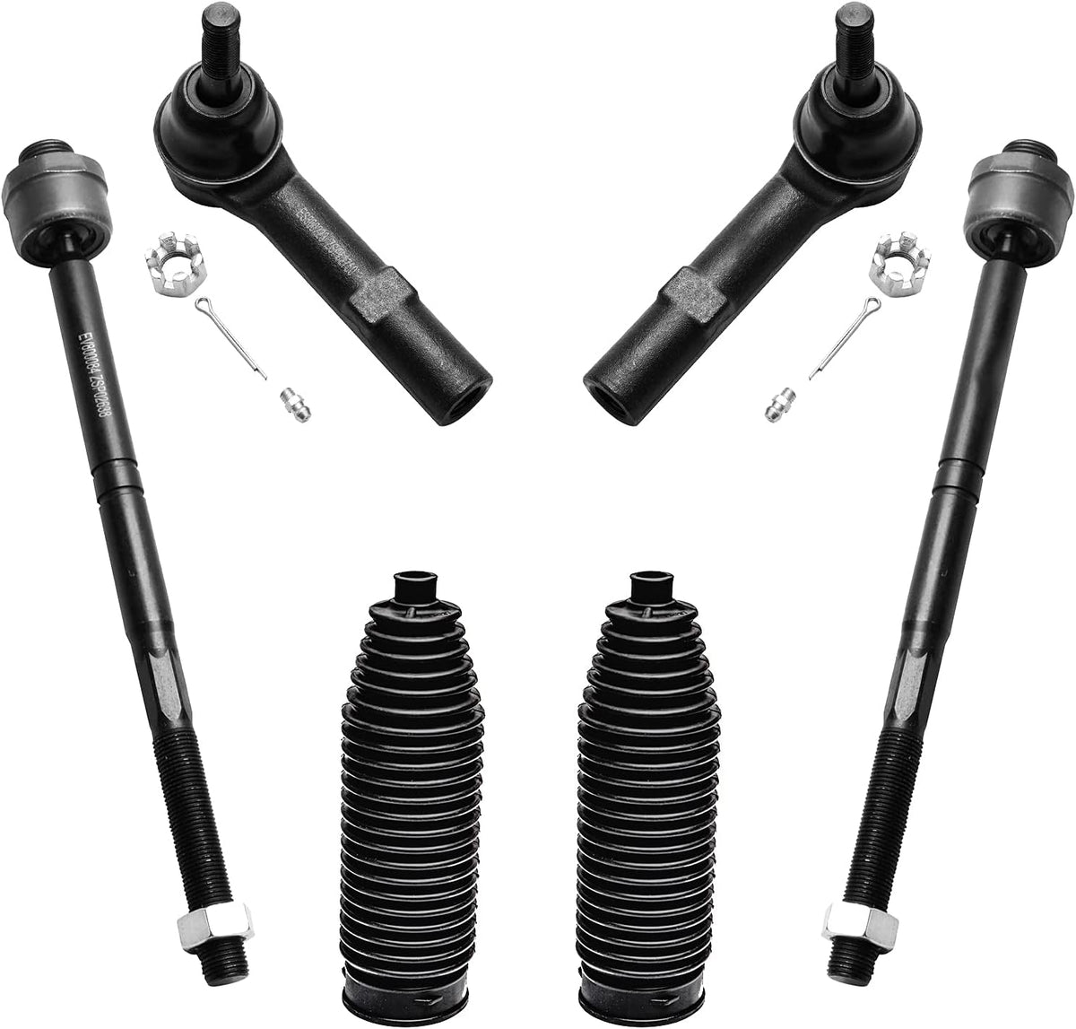 4WD 6-Lug Front Wheel Hub Bearing Control Arms Sway Bars Tie Rods 14pc Set N72146
