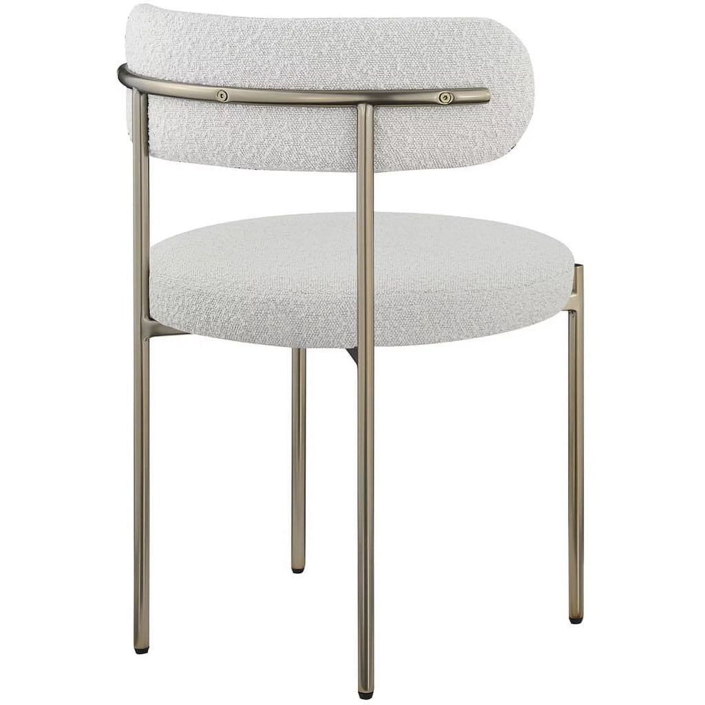 Cream Boucle Fabric Dining Chair X4589