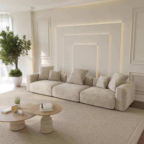 Oversized Corduroy 3 Seater Sectional Sofa U7972