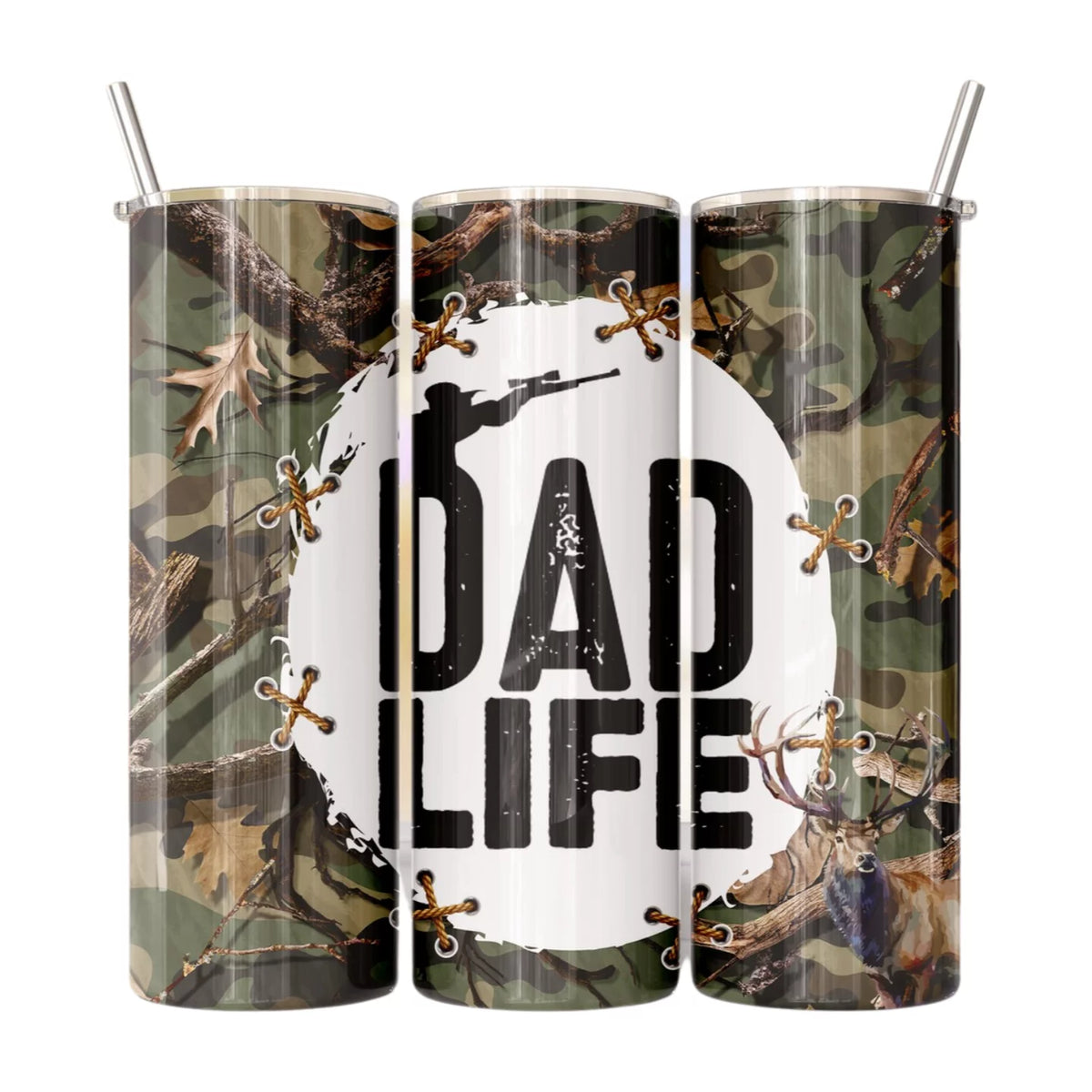 20 Oz Camo Tumbler with Lid and Straw B874670