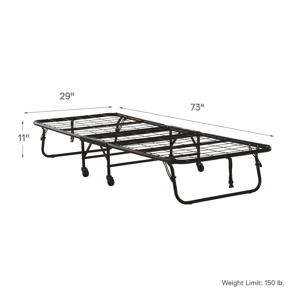 Folding Rollaway Guest Bed with 5 Inch Mattress, Twin E627