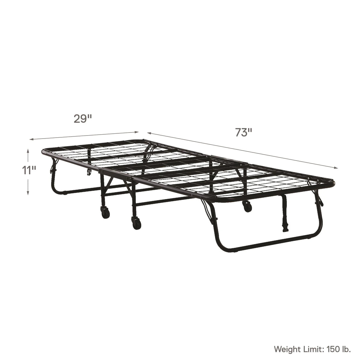 Folding Rollaway Guest Bed with 5 Inch Mattress, Twin E627
