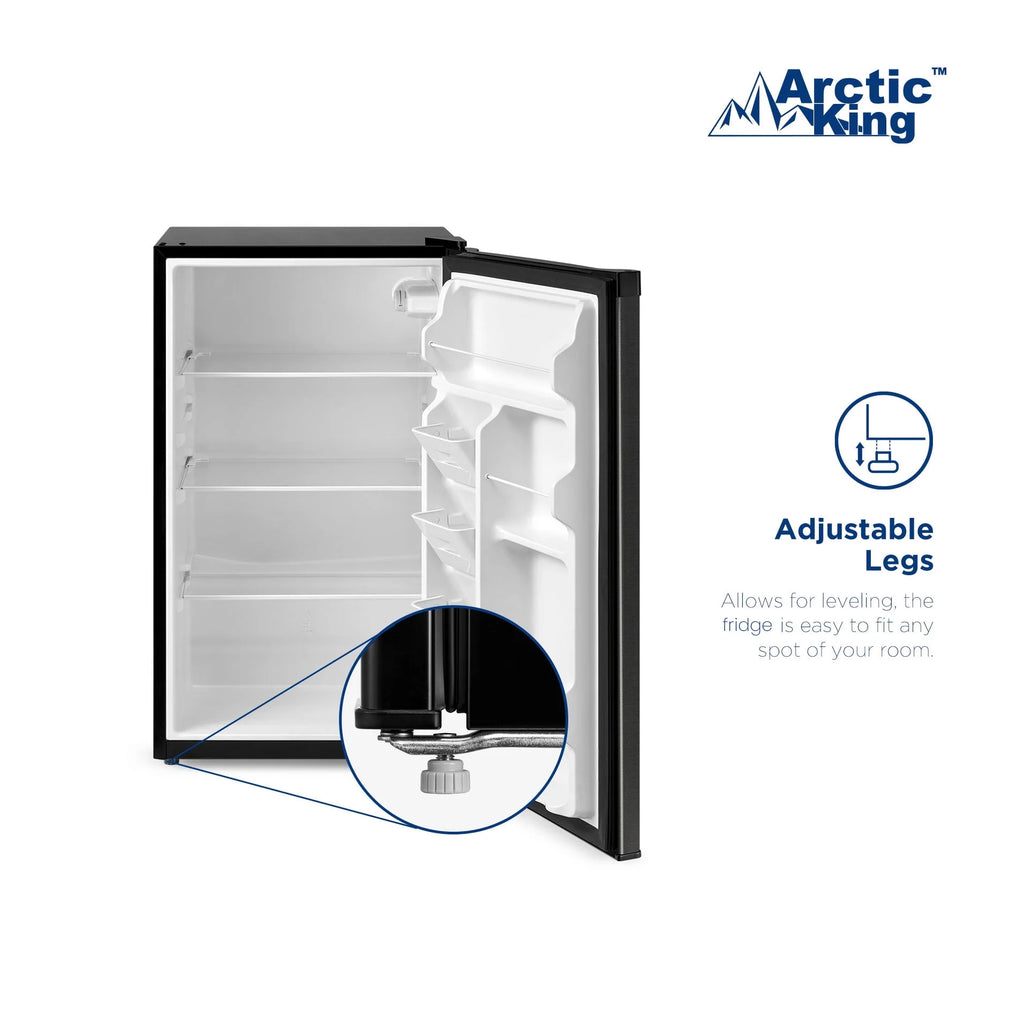 4.4 Cu ft One-Door Mini Fridge, Black Stainless Steel Look A453801