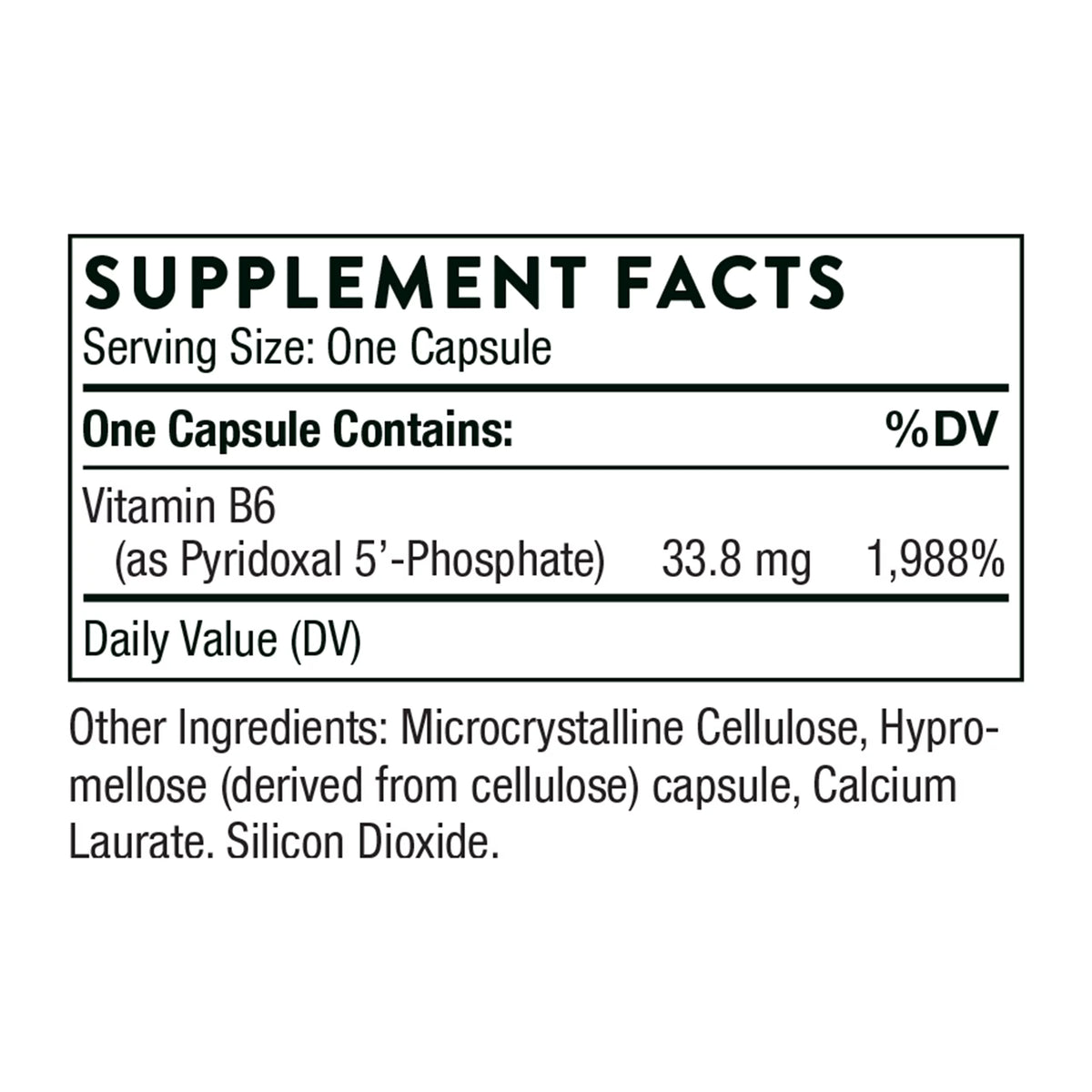 Pyridoxal 5'-Phosphate 180 vegcaps H536606
