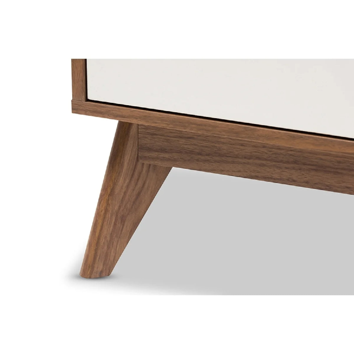 White and Walnut Wood 3-Drawer Storage Chest Y208314