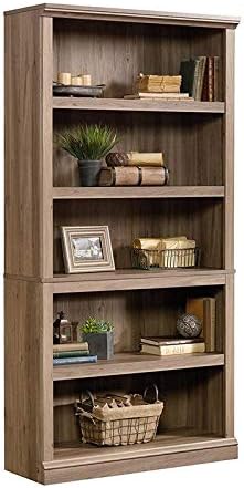 5 Shelf Bookcase with 3 Adjustable Shelves in Salt Oak H9840