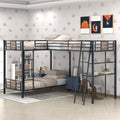 L-Shaped Twin over Twin Bunk Bed with Loft Bed and Desk Q869