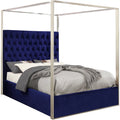 Navy Velvet King Bed K287