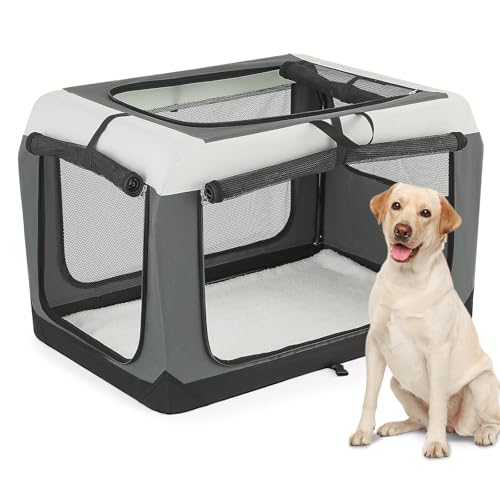 36 Inch 3-Door Collapsible Dog Crate Y373