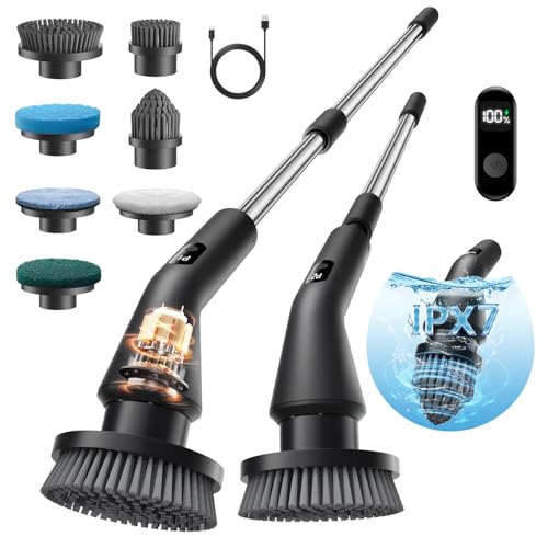 Cordless Electric Spin Scrubber with 7 Brush Heads D174111