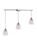 3 Light Pendant in Satin Nickel and Creme Glass Z187910