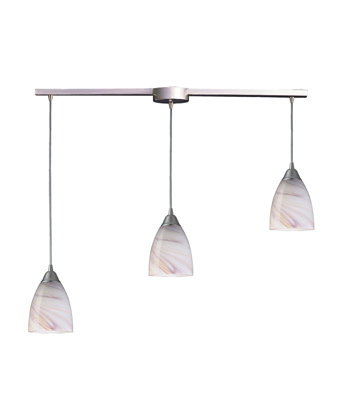3 Light Pendant in Satin Nickel and Creme Glass Z187910