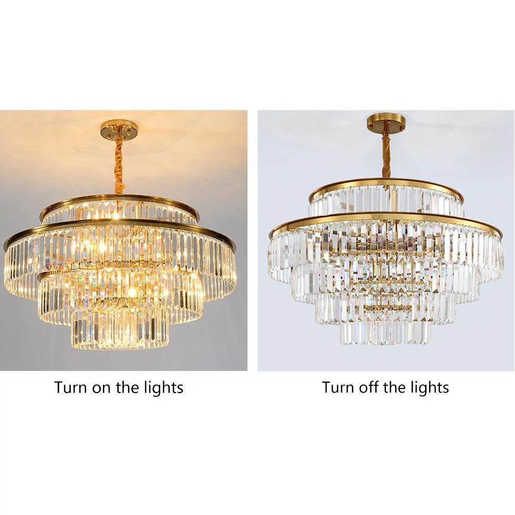 24 inch Gold 4 Layers Crystal Chandelier K733696