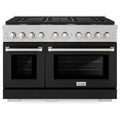 48 6.7 cu. ft. Gas Range with Convection Oven Stainless Steel Black Matte Doors S209787