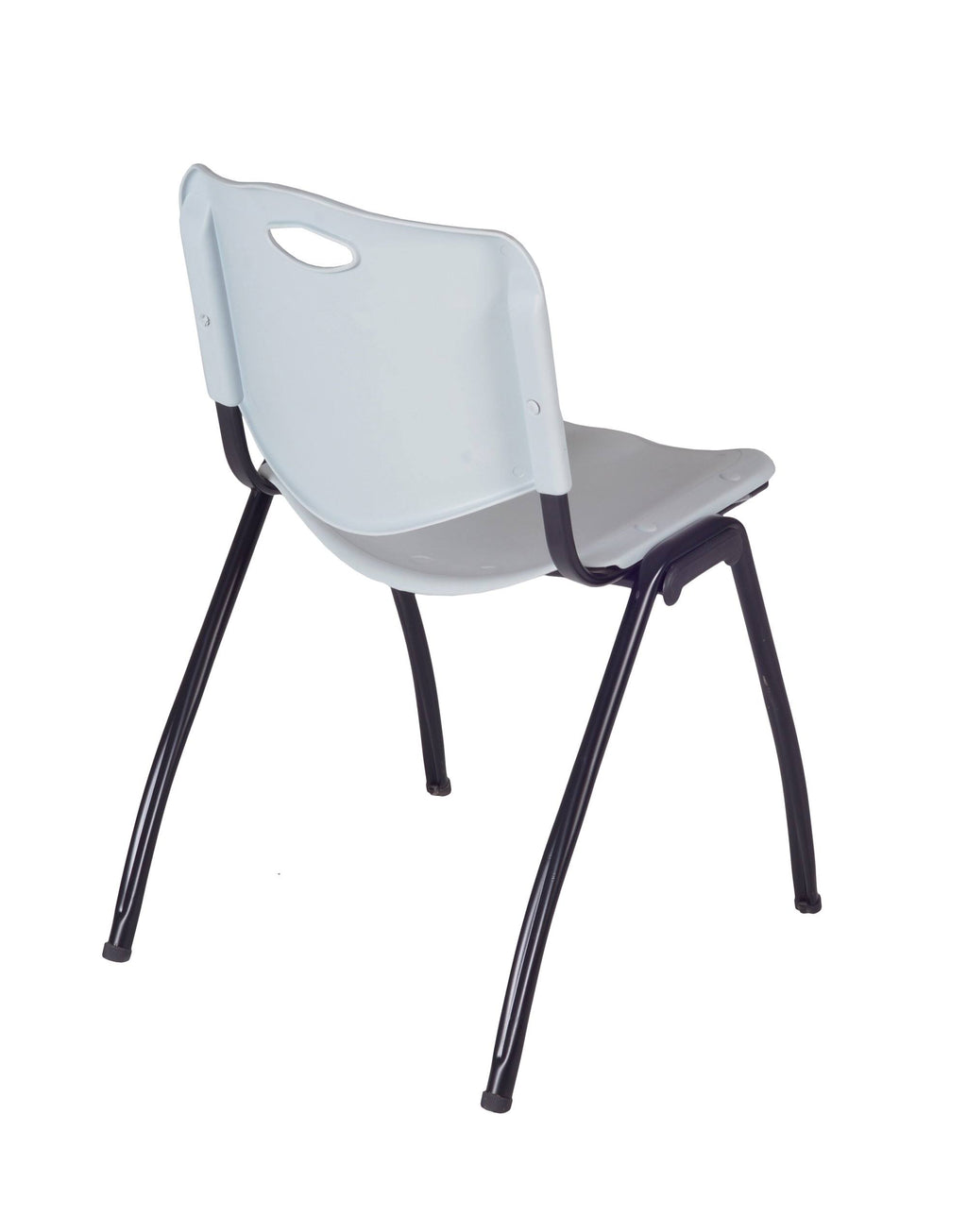 Beige Round Breakroom Table & 4 Stack Chairs Z634
