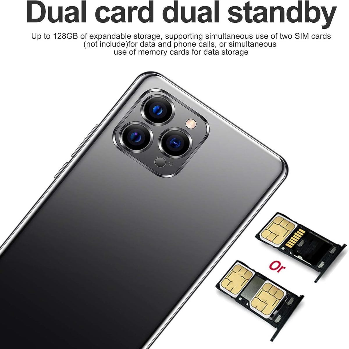 Unlocked Android Smartphone 6.26in Large Screen Dual Card Black R499