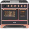 40 Dual Fuel Natural Gas Range Matte Graphite Copper Trim L539