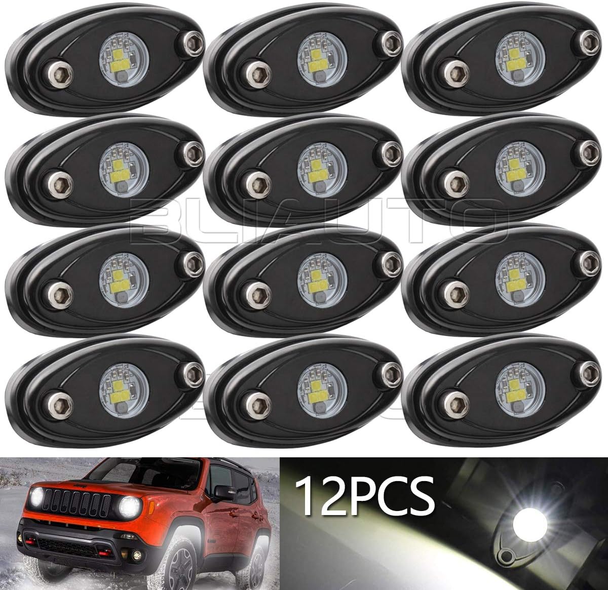 White LED Rock Lights 12 Pods L2069
