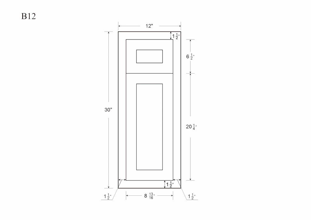 White Inset Raised Panel Base Cabinet B98690