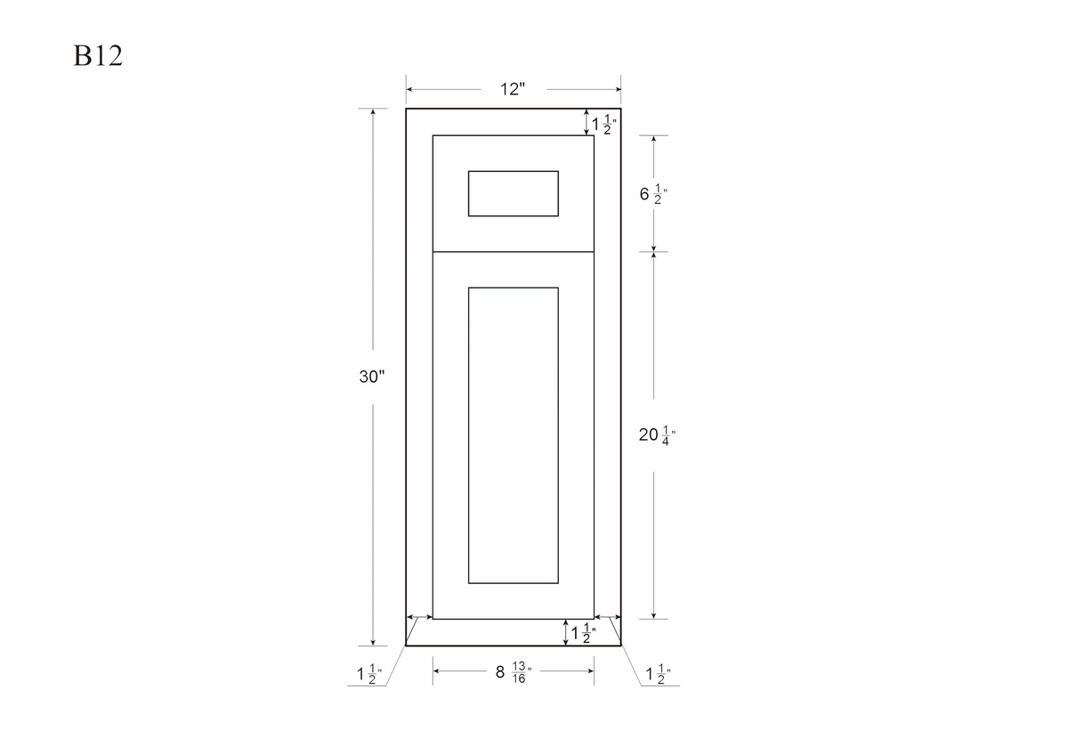 White Inset Raised Panel Base Cabinet B98690
