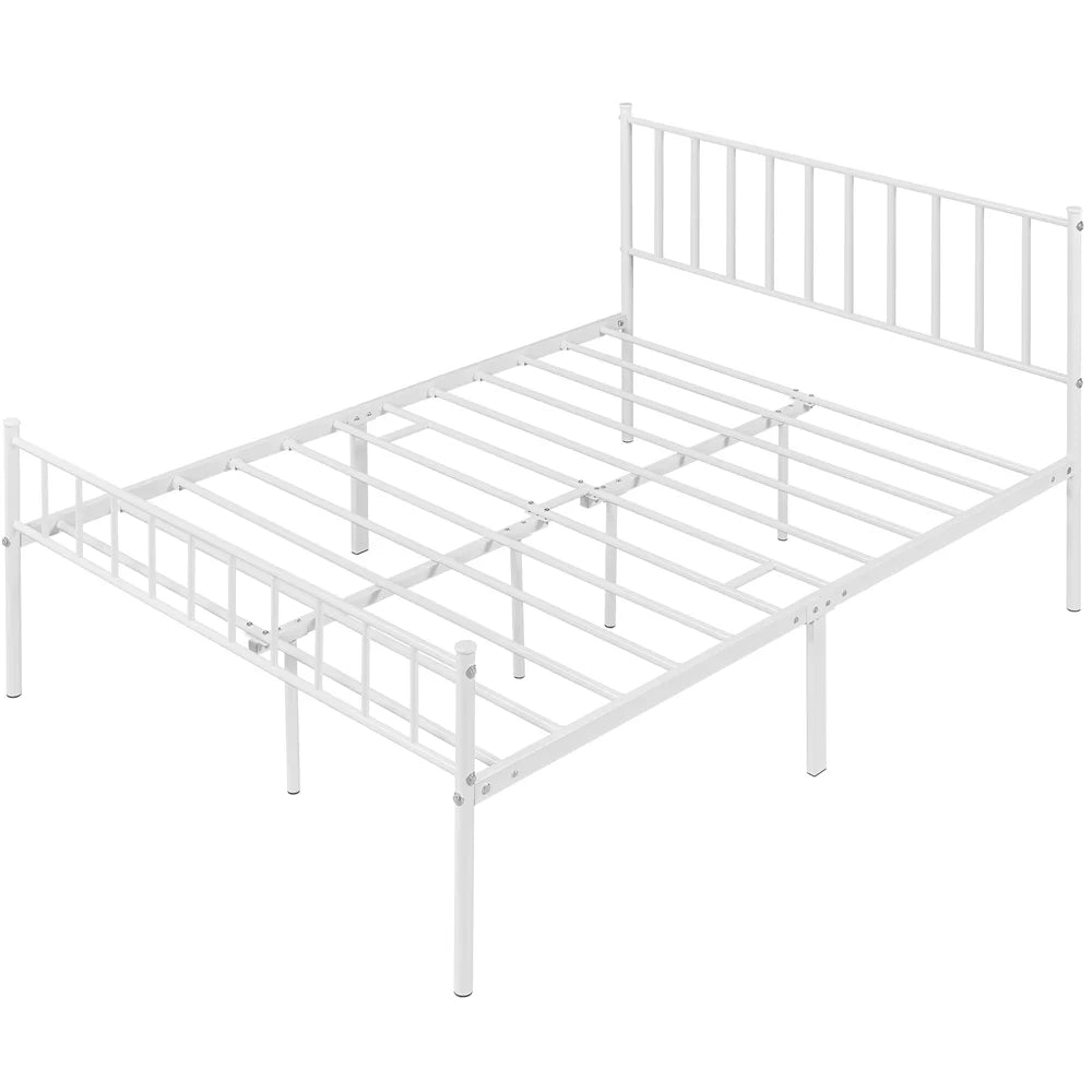 Queen Metal Bed Frame with Spindle Headboard and Footboard O20031