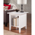White Solid Wood End Table I87281