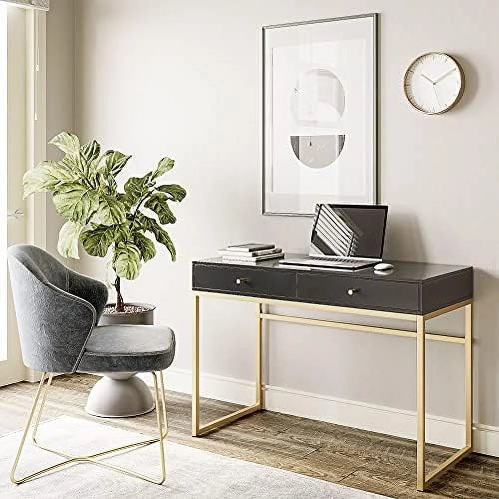 White Vanity Desk with 2 Drawers Q2941