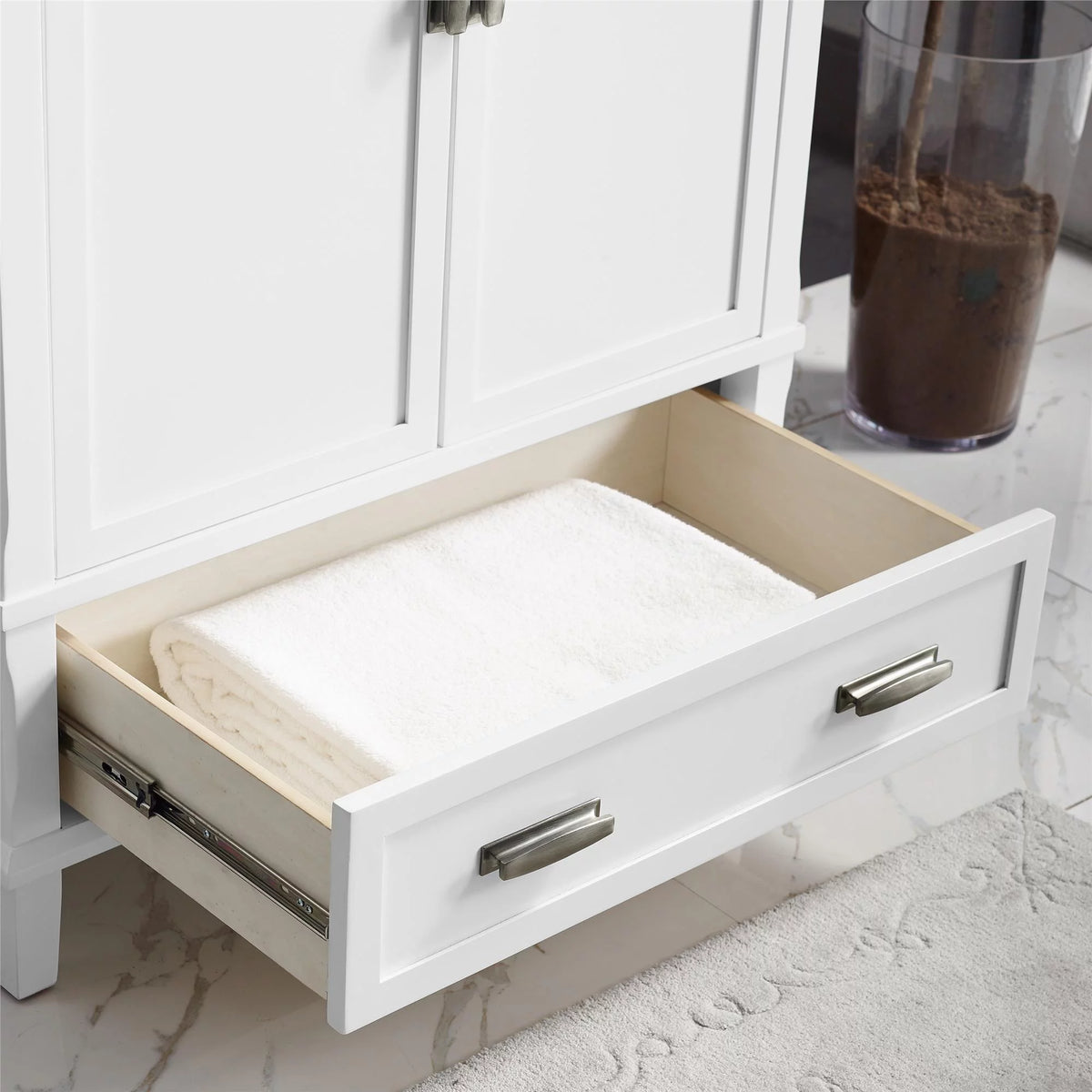 30 Inch White Wood Bathroom Vanity with Sink E216