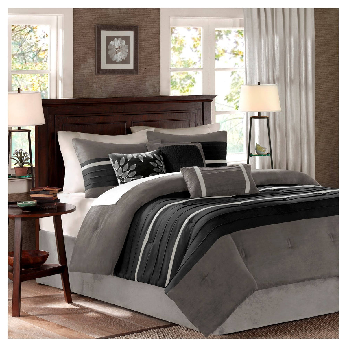 Black 7 Piece Cal King Comforter Set H662776
