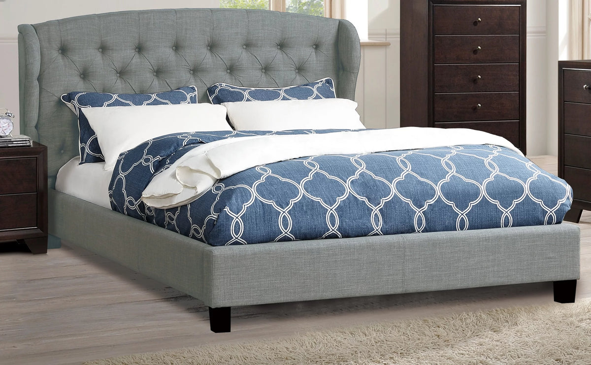 Grey Polyfiber Eastern King Size Bed Y142