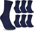 6 Pairs Non-Binding Cotton Diabetic Crew Socks Y490649