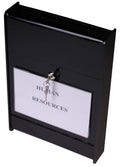 Wall Mounted Locking Drop Box with Nameplate Black Acrylic P58715