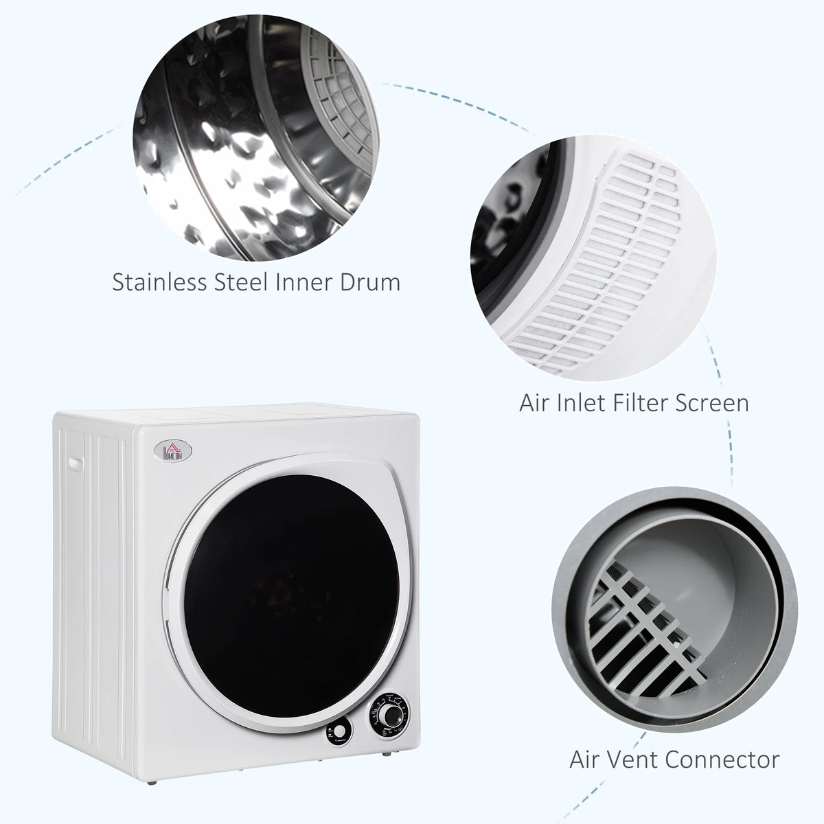 1350W 3.22 Cu. Ft. Portable Clothes Dryer C897