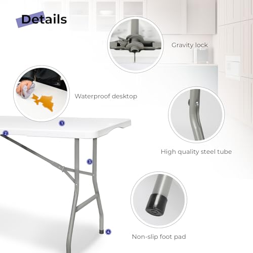 6ft Heavy Duty Plastic Folding Table I628