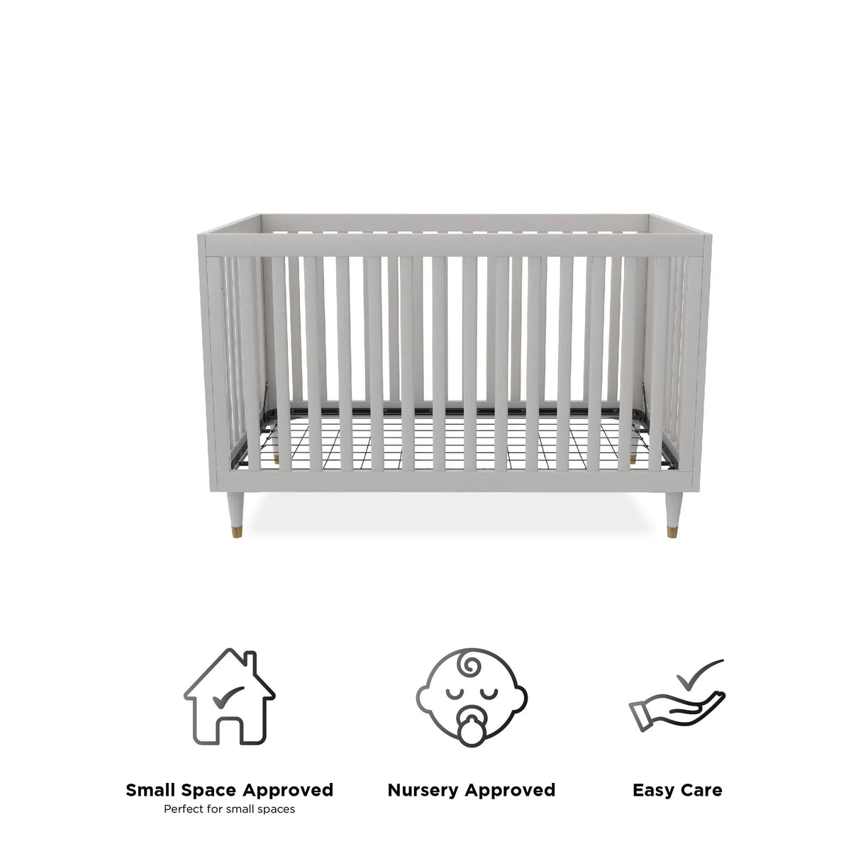 Gray 3 in 1 Crib with Metal Legs C769074